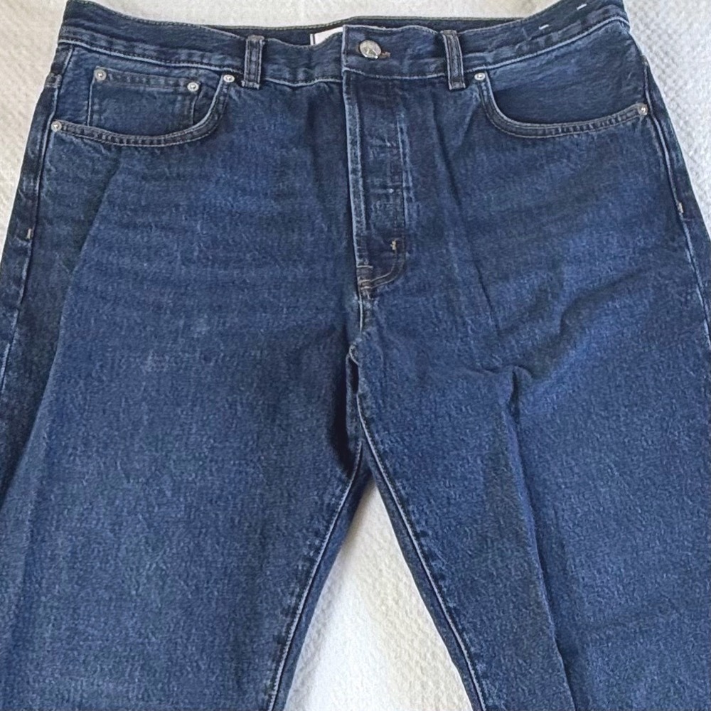 Madewell The Longline Straight Jeans Womens (Actual 35x32) Button Fly High Rise